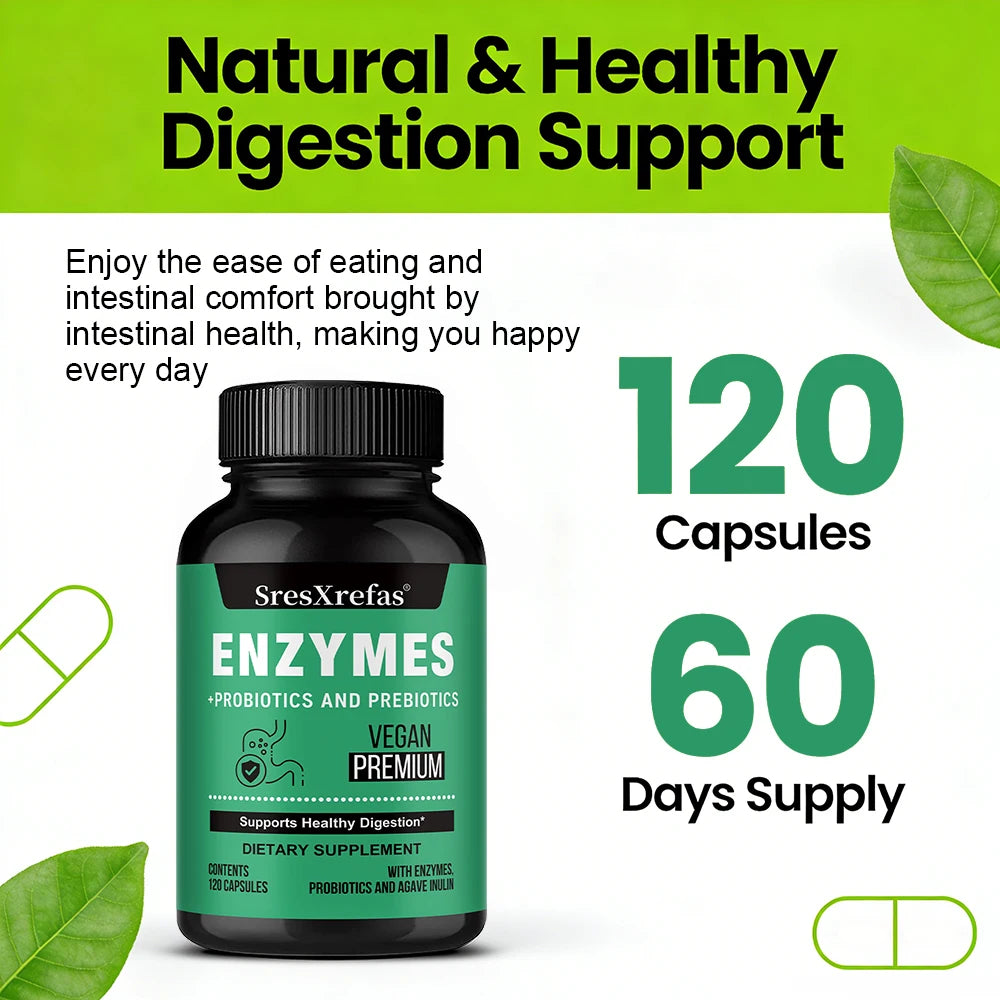 Probiotic Prebiotics & Digestive Enzymes Capsules for Gut Health