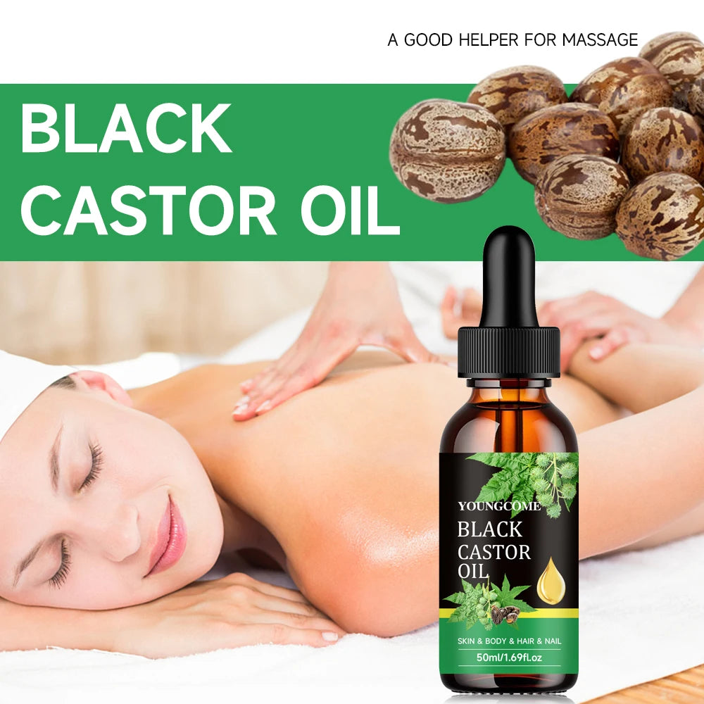 Organic Black Castor Oil | Nourishing Massage Oil for Skin & Hair