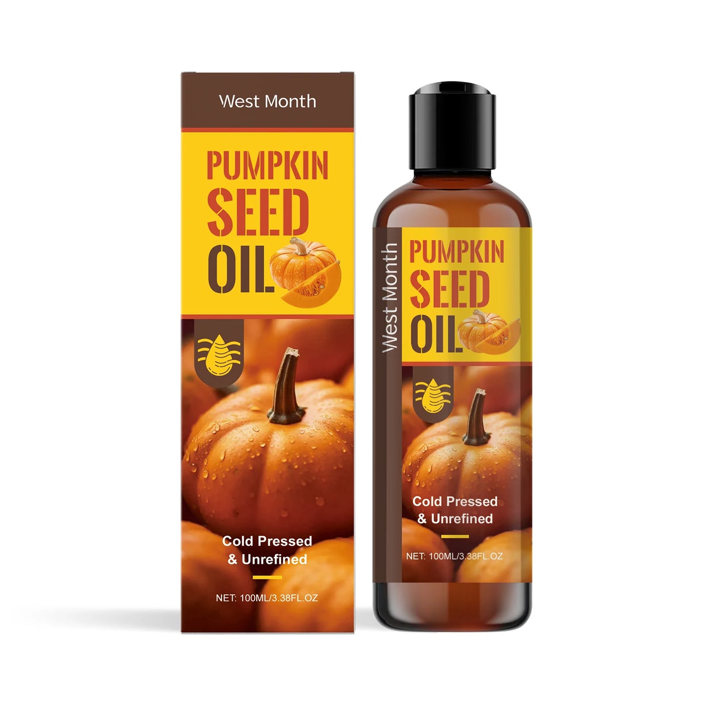 Organic Pumpkin Seed Oil for Hair Growth & Skin Hydration