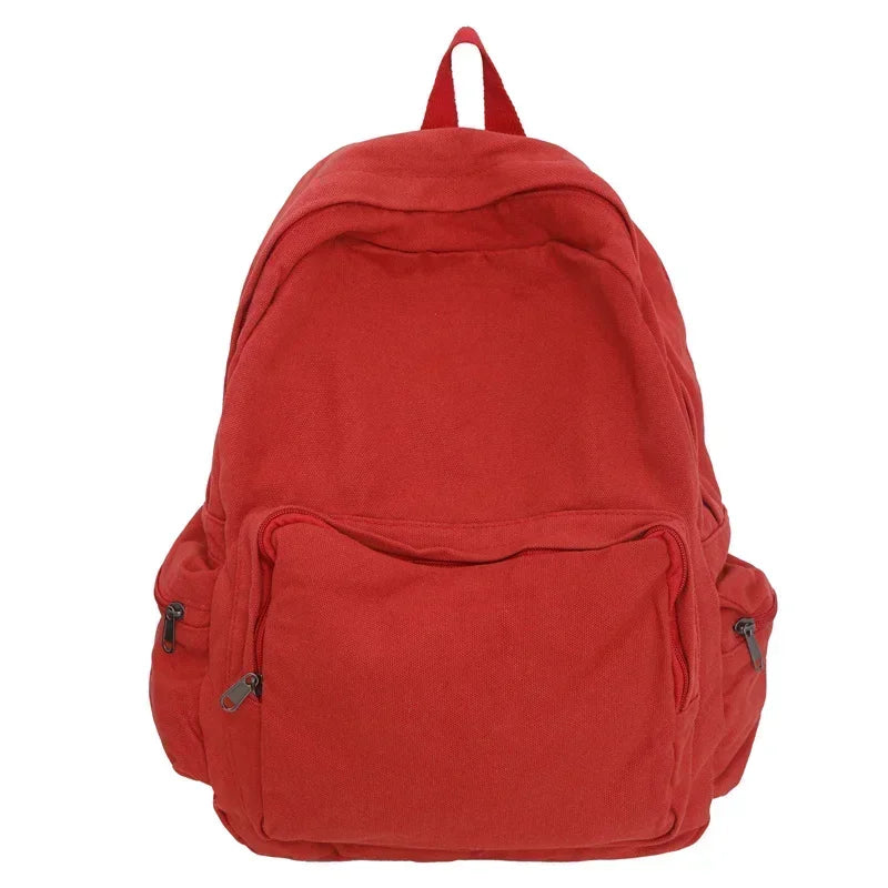 Vintage Washed Canvas Backpack | Stylish School & Travel Bag