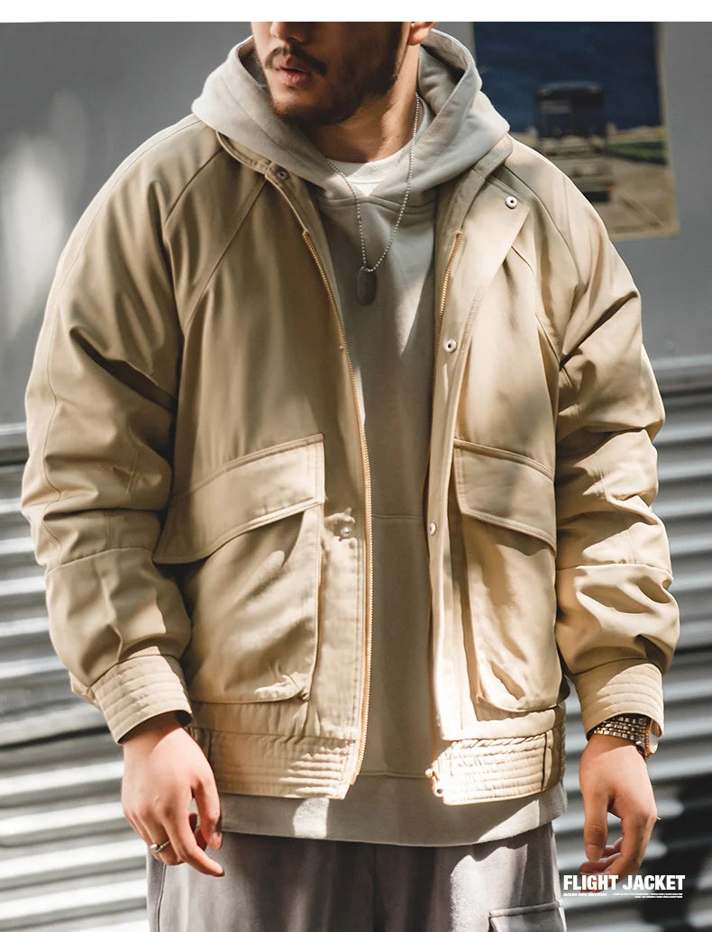 Men's Vintage Pilot Jacket | Thick Warm Cotton Bomber for Winter
