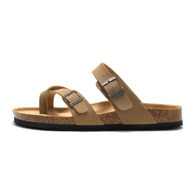 Men's Non-Slip Slippers with Cork Metal Buckle | Waterproof Outdoor Wear
