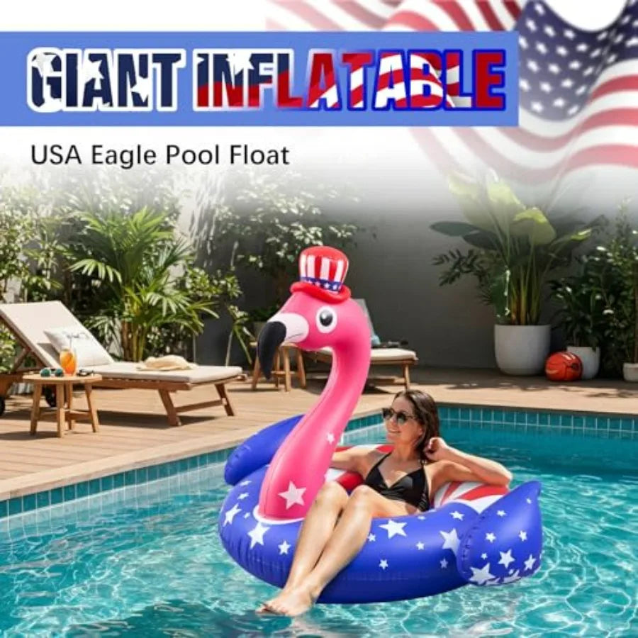 Inflatable Flamingo Pool Float 2 Pack | Fun July 4th Lake Decor