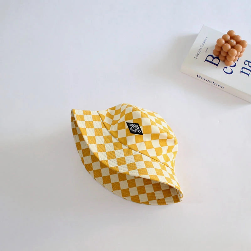 Checkerboard Pattern Kids Bucket Hat | Perfect Sun Protection