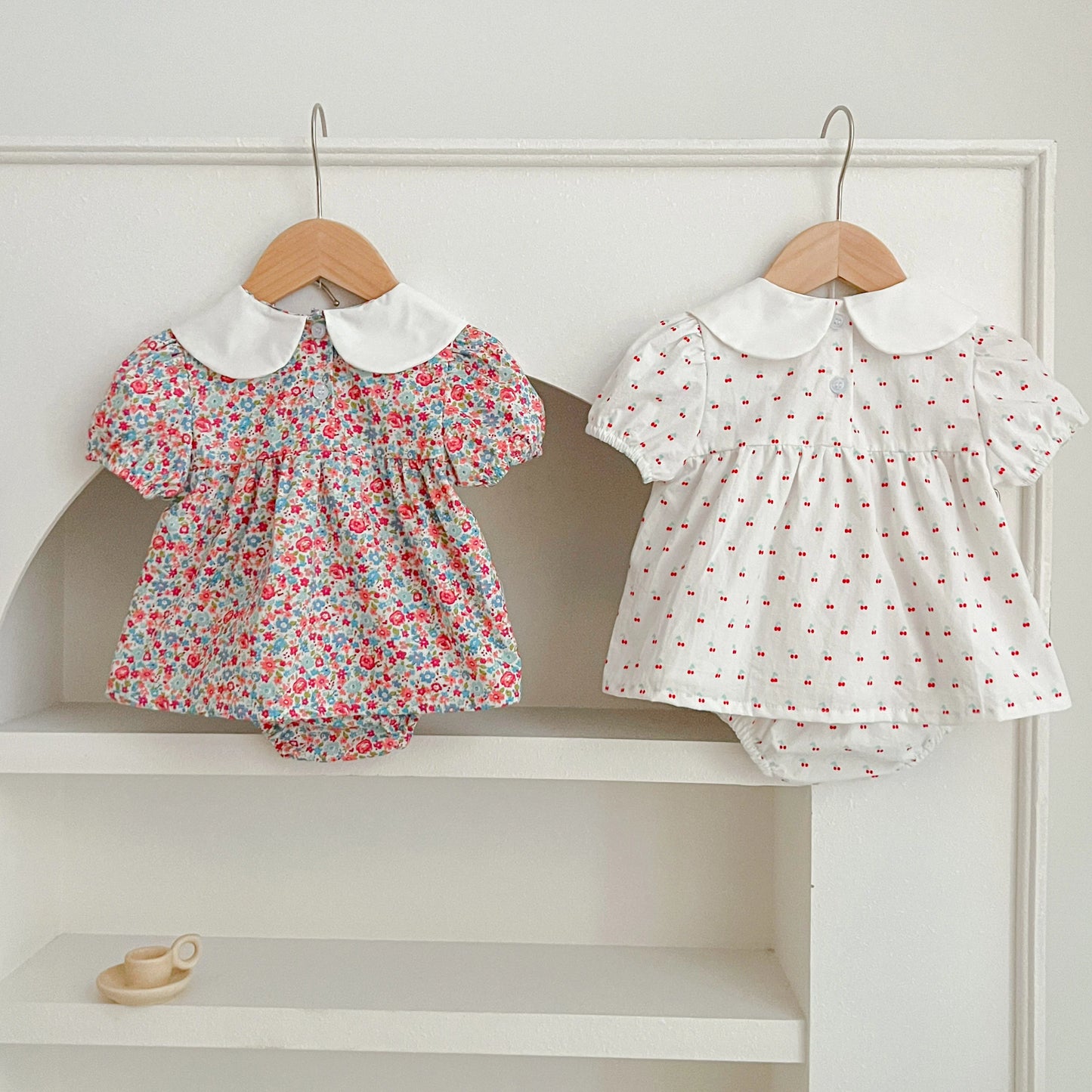 Summer Baby Girls Clothing Set | Floral Puff Sleeve Outfit