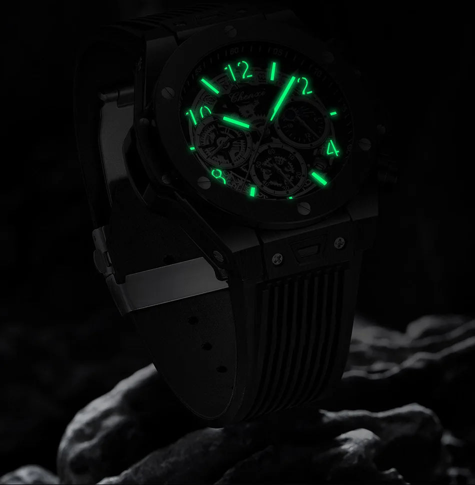 Stylish Big Dial Men's Military Watch | Waterproof Rubber Strap