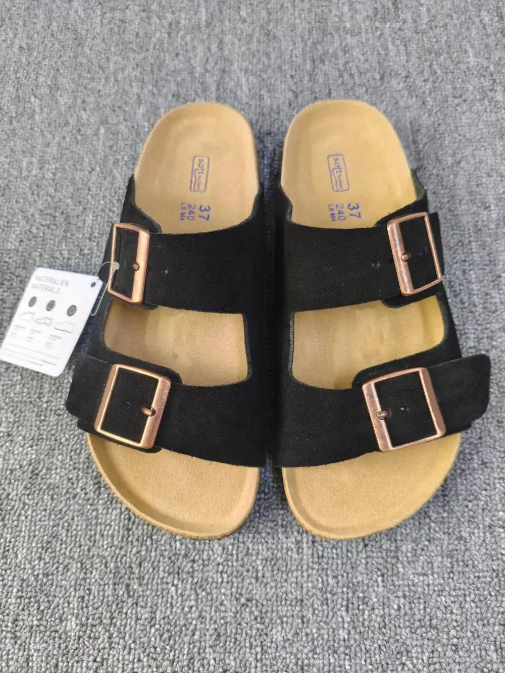 Unisex Double Buckle Flat Beach Slide Sandals | Casual Summer Comfort