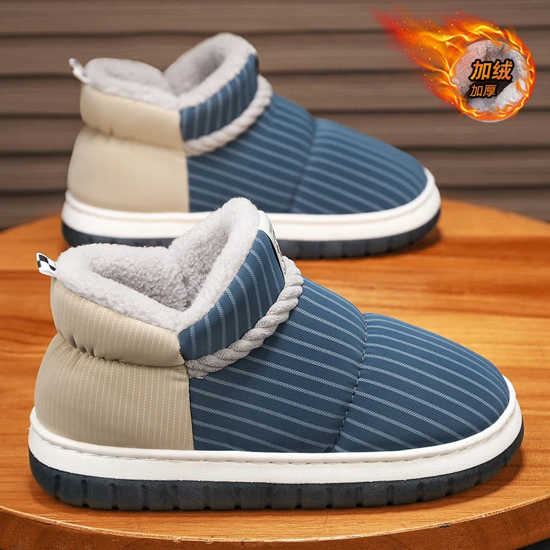 Men's Warm Plush Snow Boots | Cozy Mid-Calf Ankle Winter Shoes
