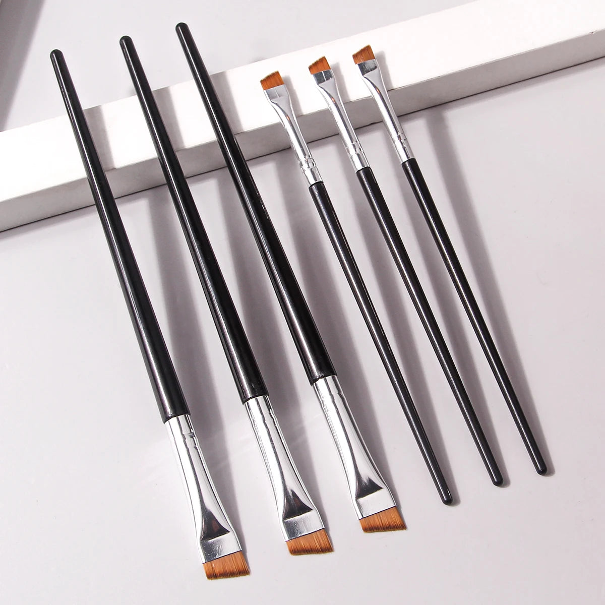 6 Pcs Professional Makeup Brush Set | Ultra-Fine Eyeliner & Eyebrow Brushes Wool Fiber 2026