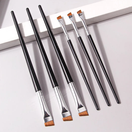 6 Pcs Professional Makeup Brush Set | Ultra-Fine Eyeliner & Eyebrow Brushes Wool Fiber 2026