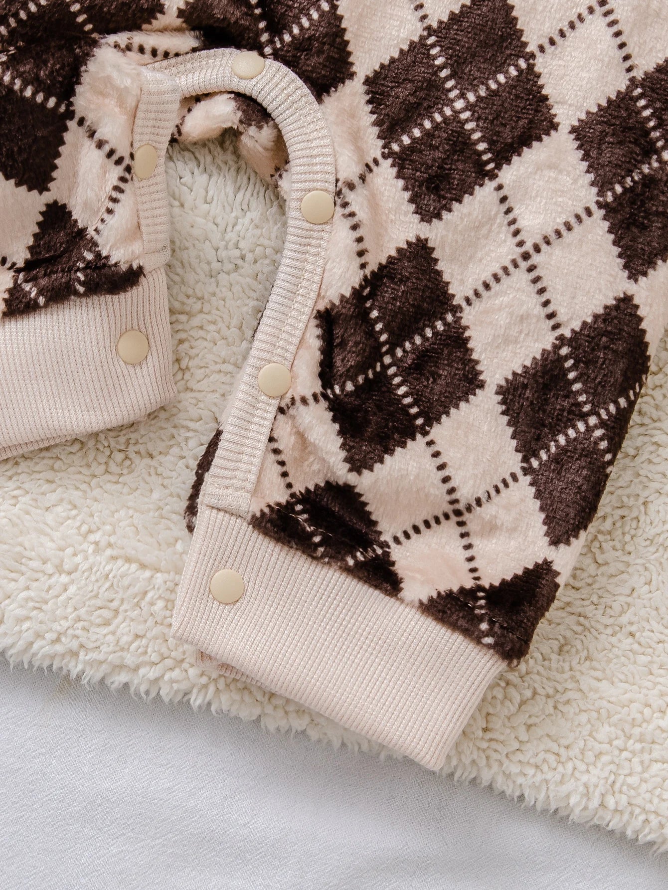 Cute Retro Baby Top with Furry Collar | Stylish Winter Wear