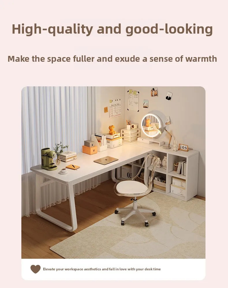 Durable White Computer Desk | Modern Makeup and Workstation