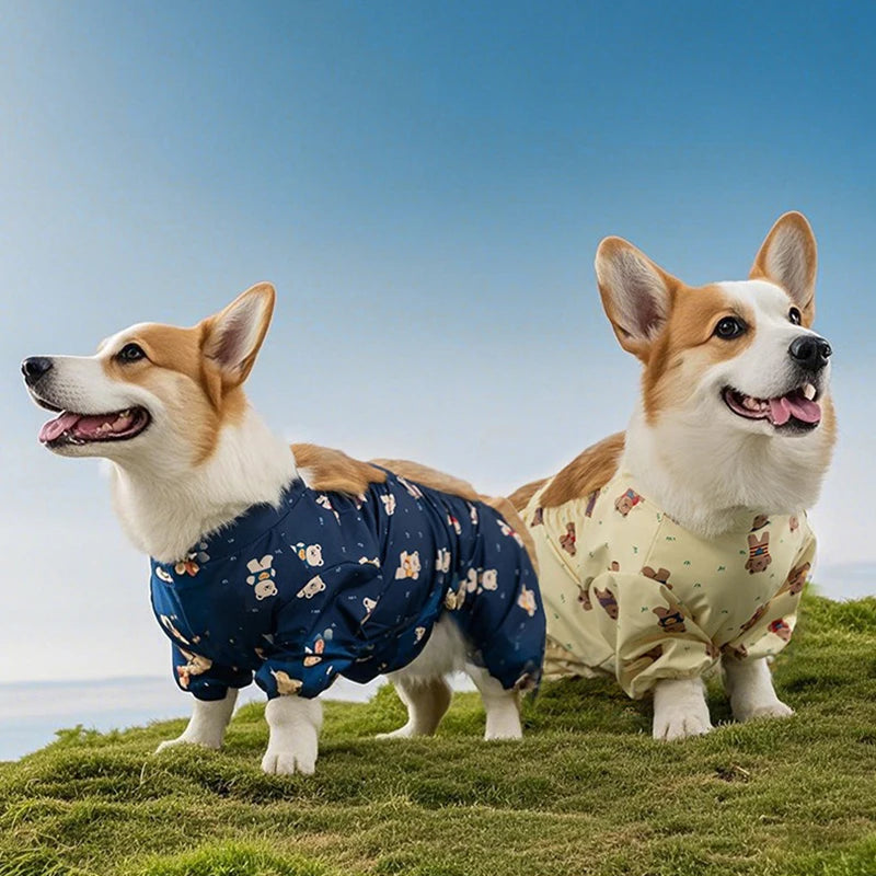 Waterproof Pet Pants | Summer Full Print Corgi Dog Clothing