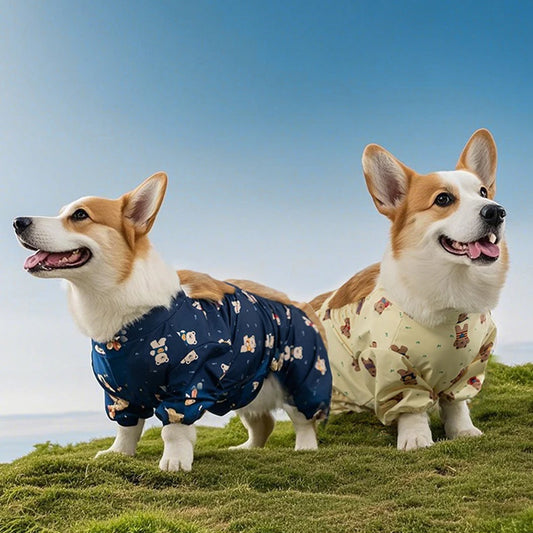 Waterproof Pet Pants | Summer Full Print Corgi Dog Clothing