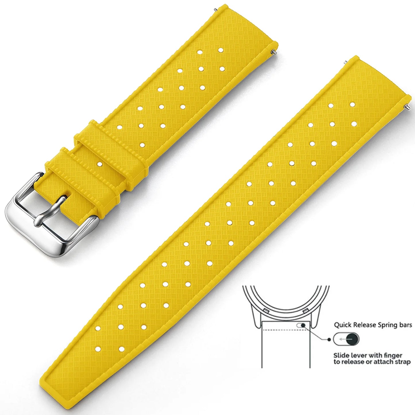 Tropical Silicone Watch Band | Quick Release Rubber Strap