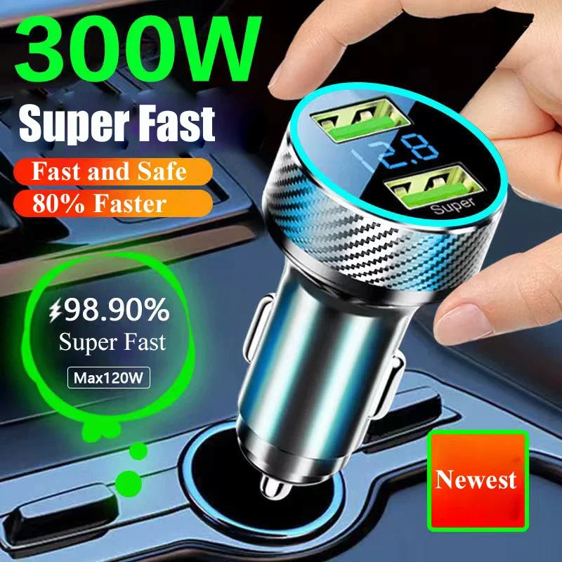 2-in-1 USB Car Charger Adapter | Super Fast GaN Charging Solution