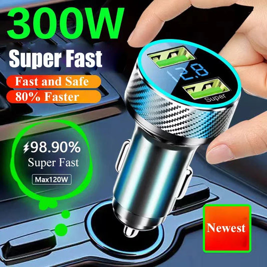2-in-1 USB Car Charger Adapter | Super Fast GaN Charging Solution