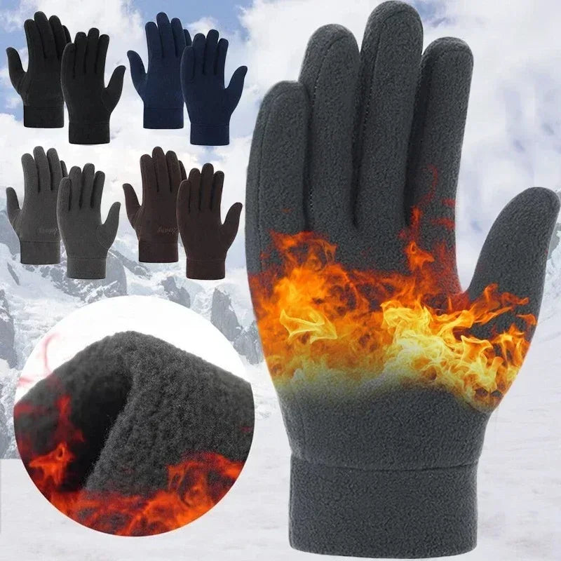 Winter Thick Warm Gloves — Windproof Full Finger Sports Gloves, Thermal Cashmere Blend Knit Gloves for Outdoor Running, Cycling, Skiing & Daily Wear