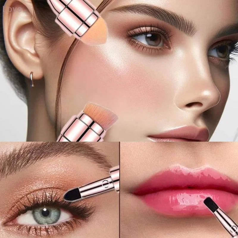 4 In 1 Makeup Brush Set | Retractable Travel-Friendly Beauty Tool