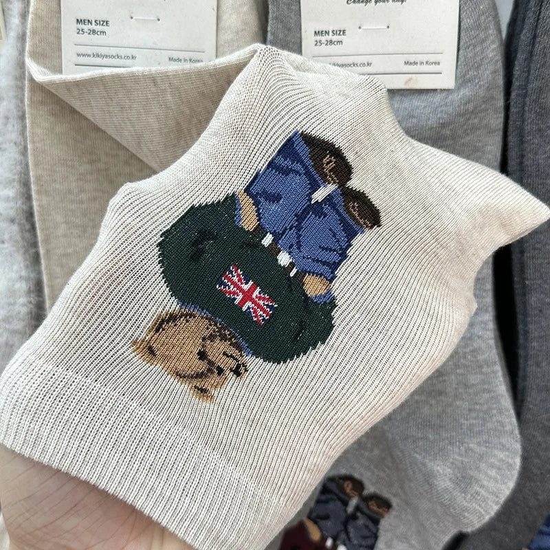 Men's Cartoon Bear Socks | Fun & Breathable Skateboard Socks