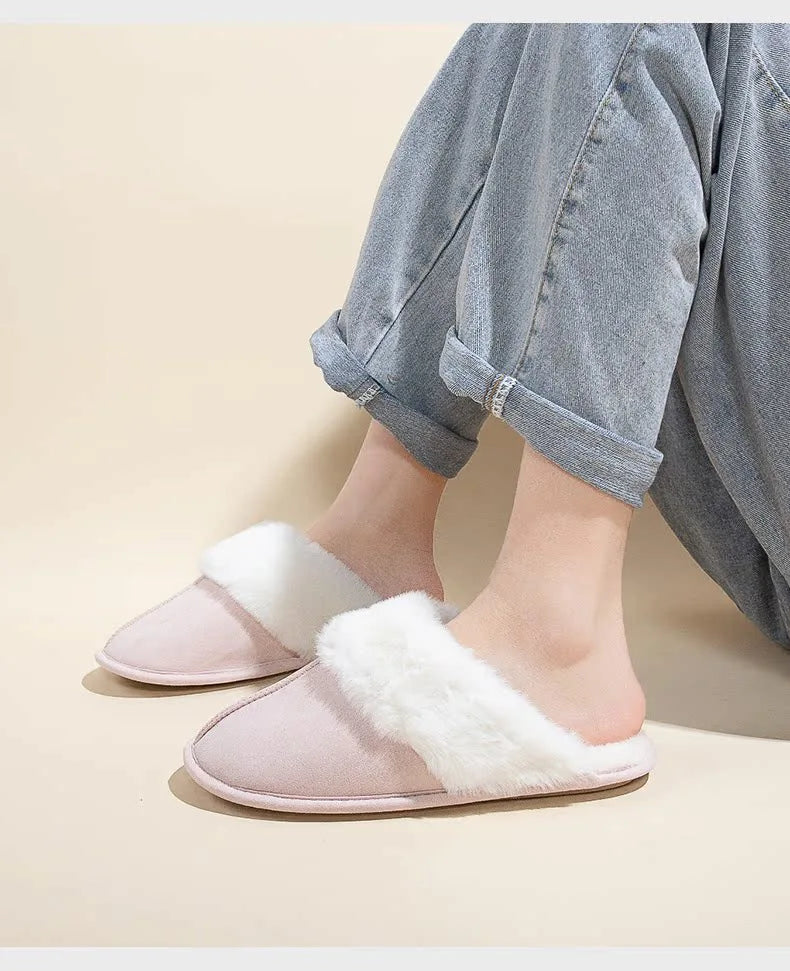 Cozy Women's Fuzzy Lined Indoor Slippers | Warm Anti-Slip Comfort
