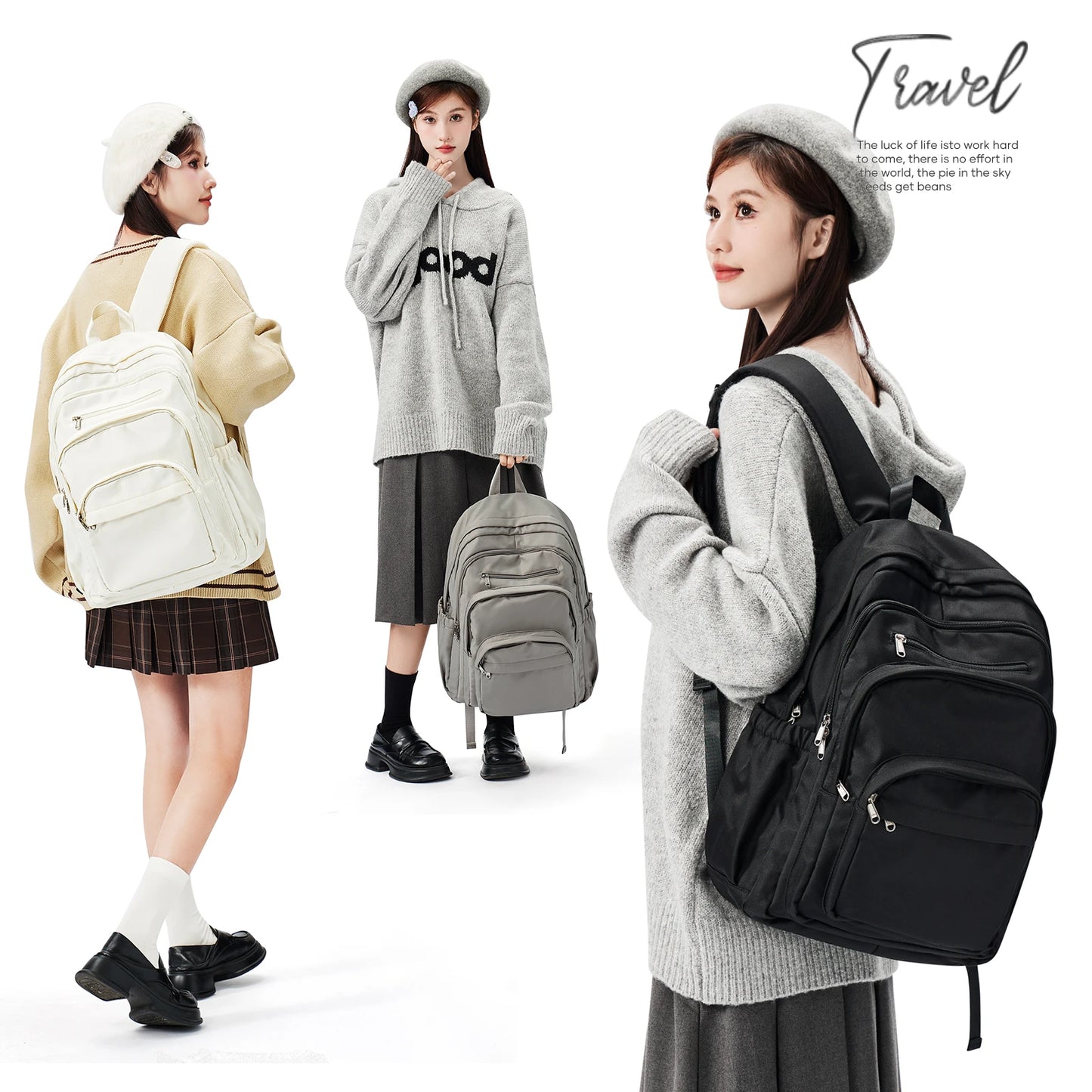 Stylish Casual Backpack for Teens | Versatile Multi-Pocket Bag