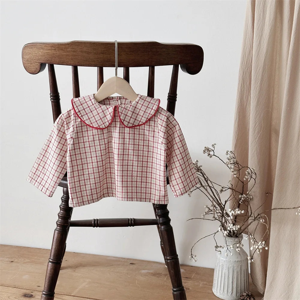 Cotton Baby Girls' Long Sleeve Plaid Blouse | Cute & Comfy Toddler Top