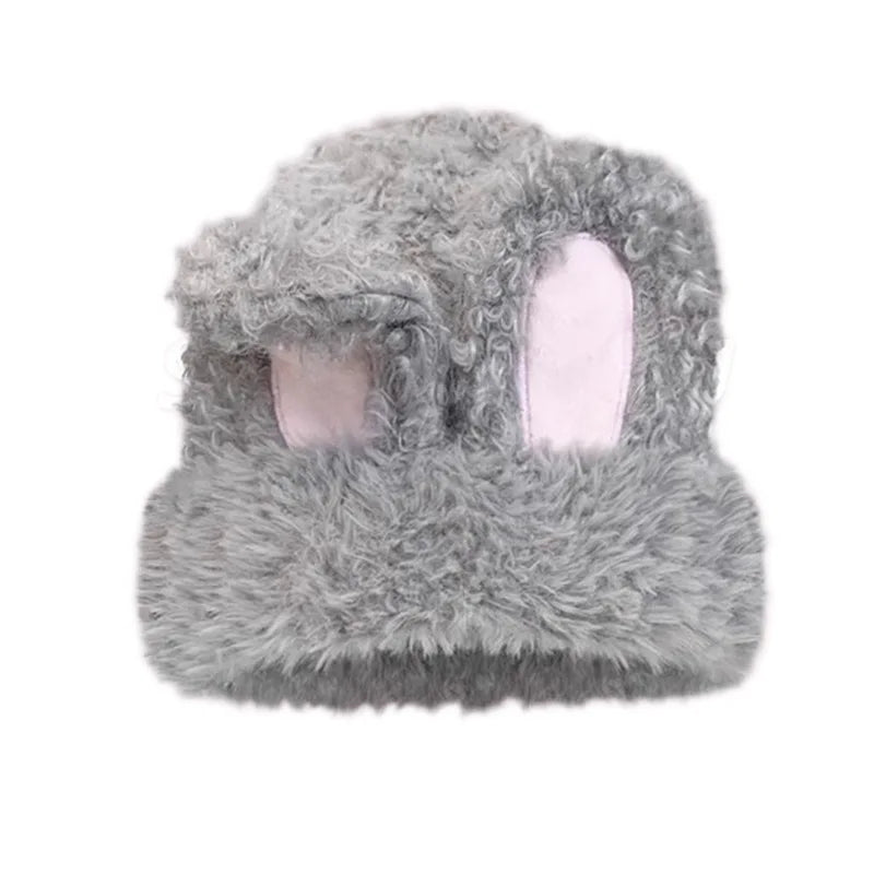 Cute Plush Knitted Rabbit Ear Hat | Warm Winter Protection for Kids