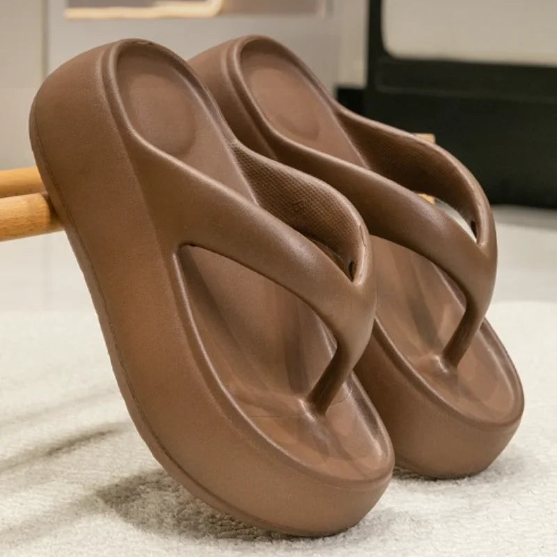 Women’s Chunky Platform Clip Toe Sandals | Summer Slip On Slippers