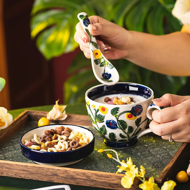 Cucharas de cerámica de estilo japonés para sopa | Elegante vajilla de cocina