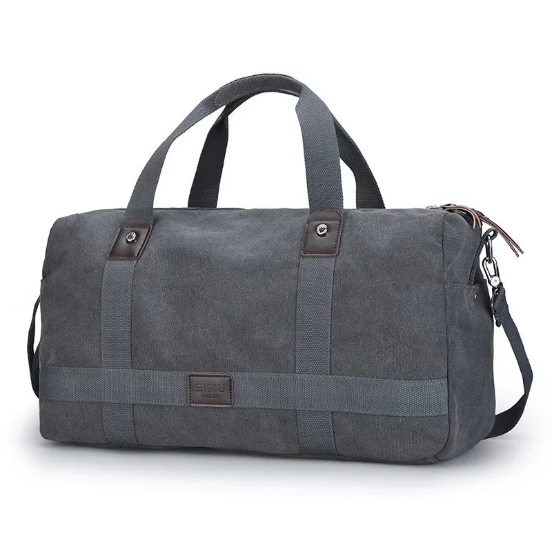 Large Capacity Casual Men's Canvas Travel Handbag | Lightweight Shoulder Bag