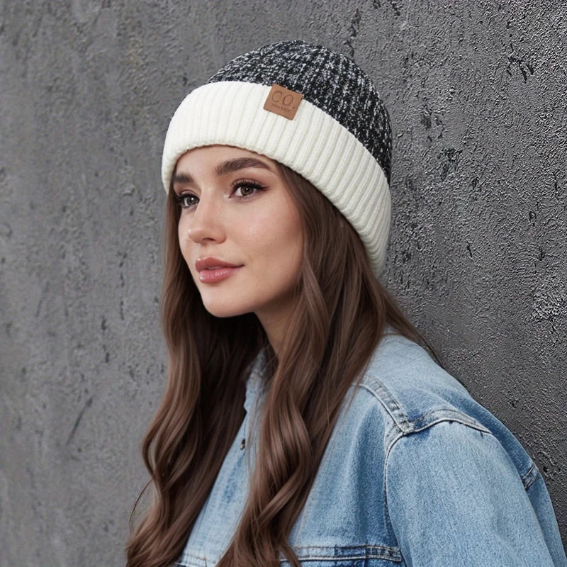 Unisex Warm Lined Knit Beanie | Cozy Brimless Ski Hat for Winter