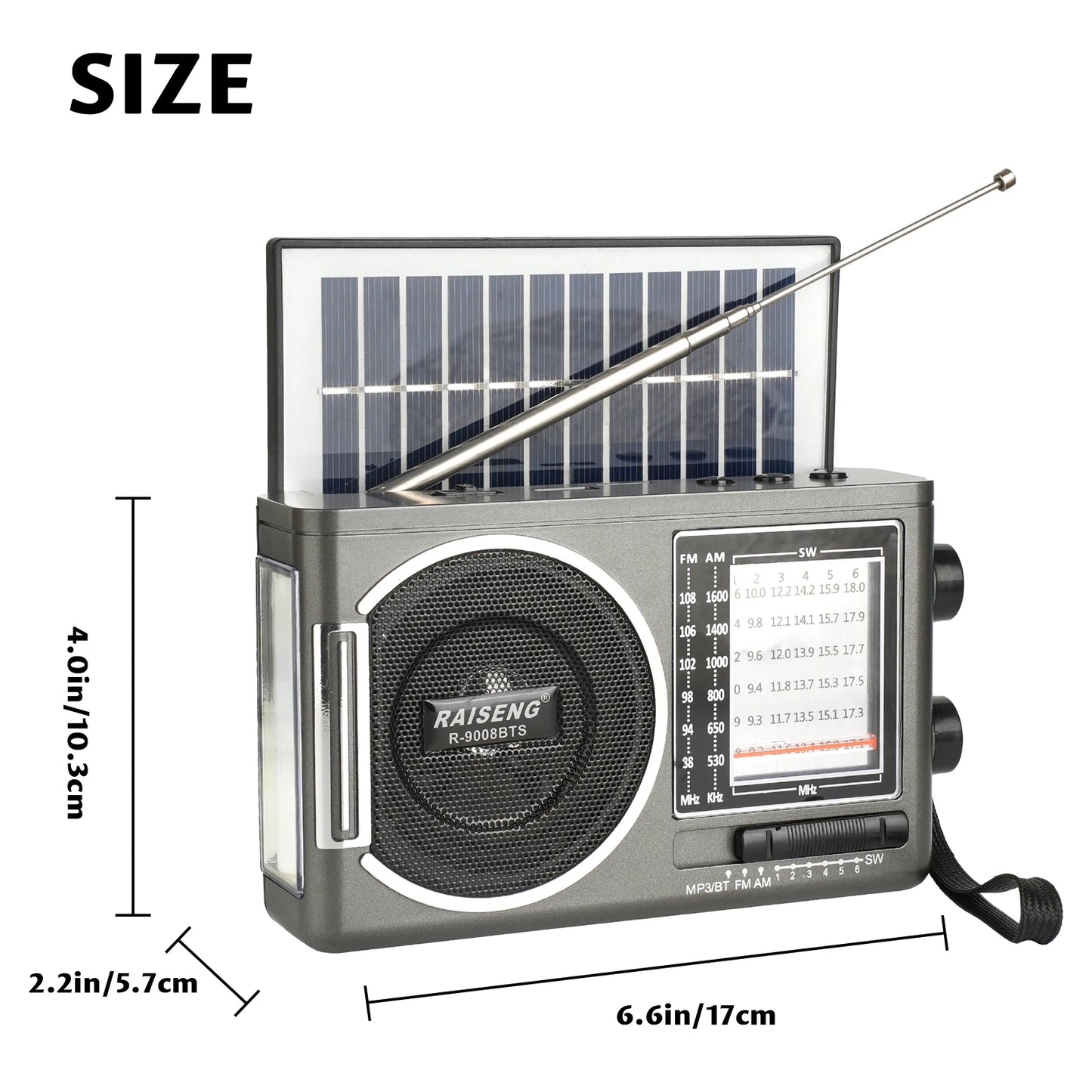 Portable Solar Radio | AM/FM Speaker with USB/TF Playback