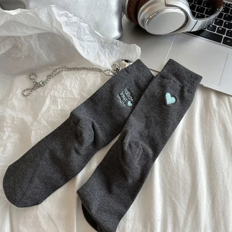 Calcetines de algodón a media pantorrilla | Calzado de invierno elegante para mujer