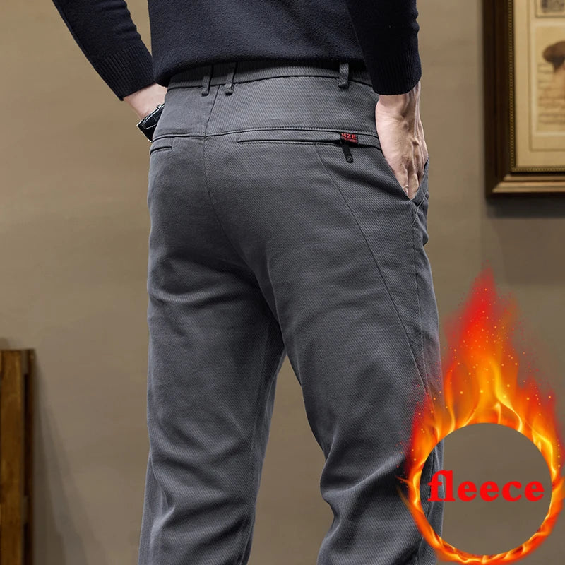 Warm Fleece Lined Jeans for Men | Slim Fit Thermal Denim Pants