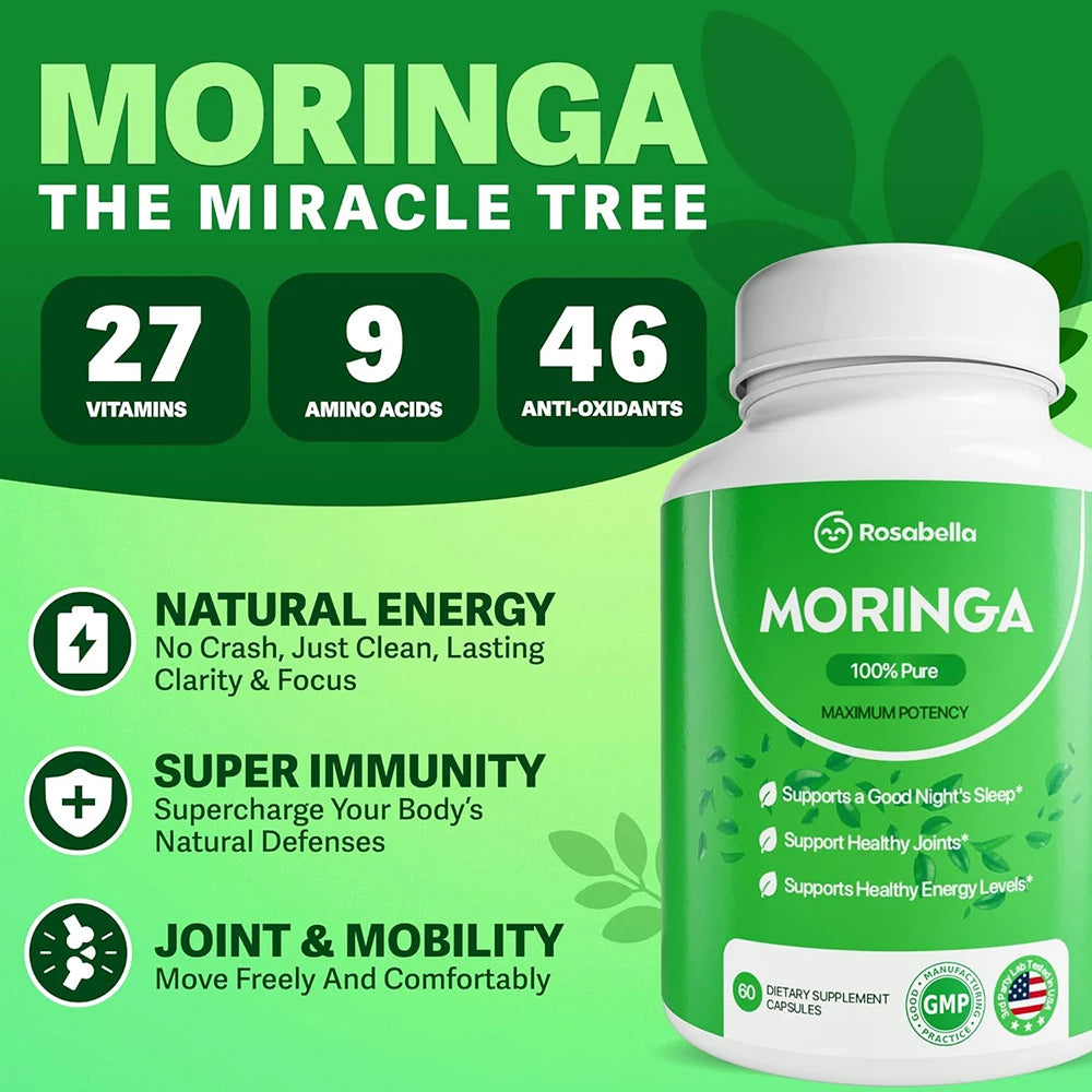 Moringa Capsules - Natural Energy & Immune Support Supplement