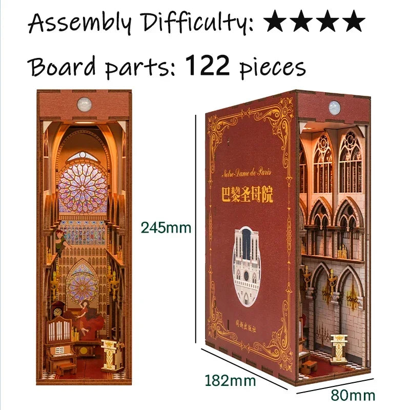 Kits insertables de estantería de madera para rincones de lectura (DIY) | Decoración miniatura creativa