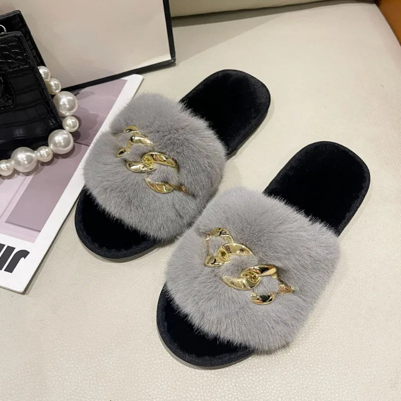 Women's Cozy Fur Lined Plush Slippers | Warm Indoor House Shoes