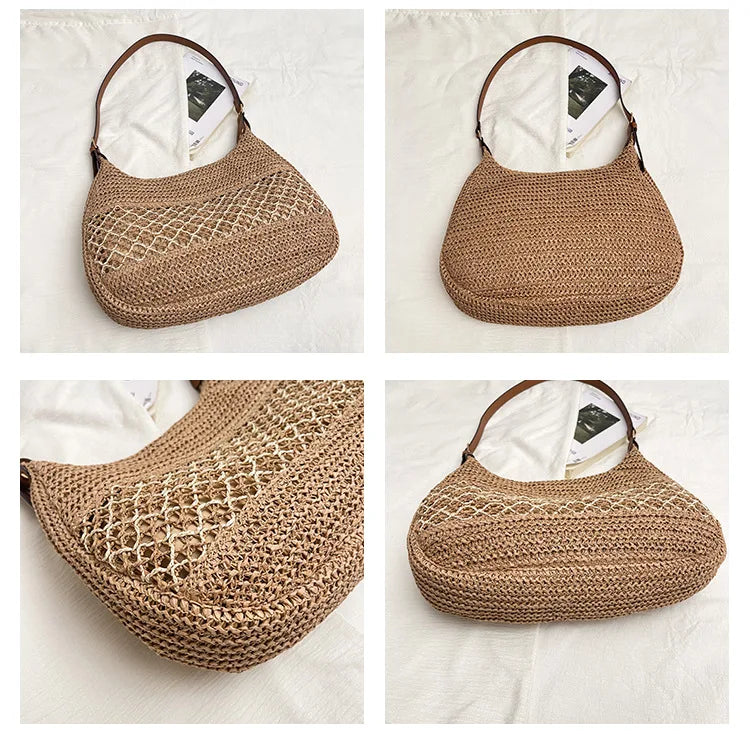Bolso de Hombro Bohemio Tejido | Bolso de Playa de Gran Capacidad