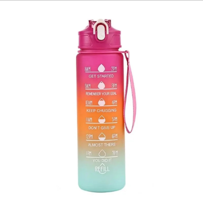 Leak-Proof Sports Water Bottle with Time-Tracking Straw | Outdoor Hydration
