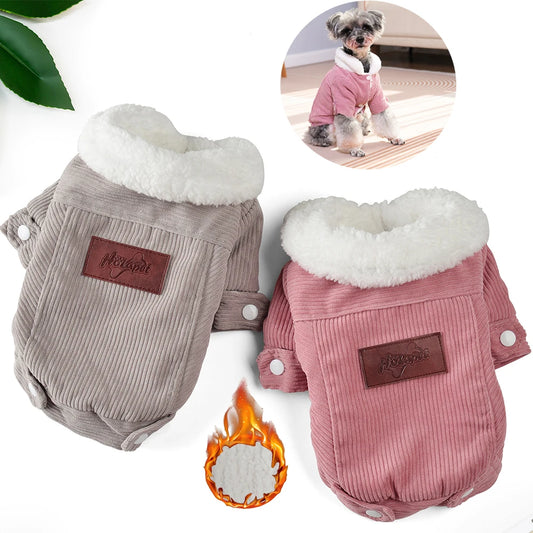 Ropa de invierno para perros de terciopelo de cordero engrosado | Chaqueta cálida para cachorros