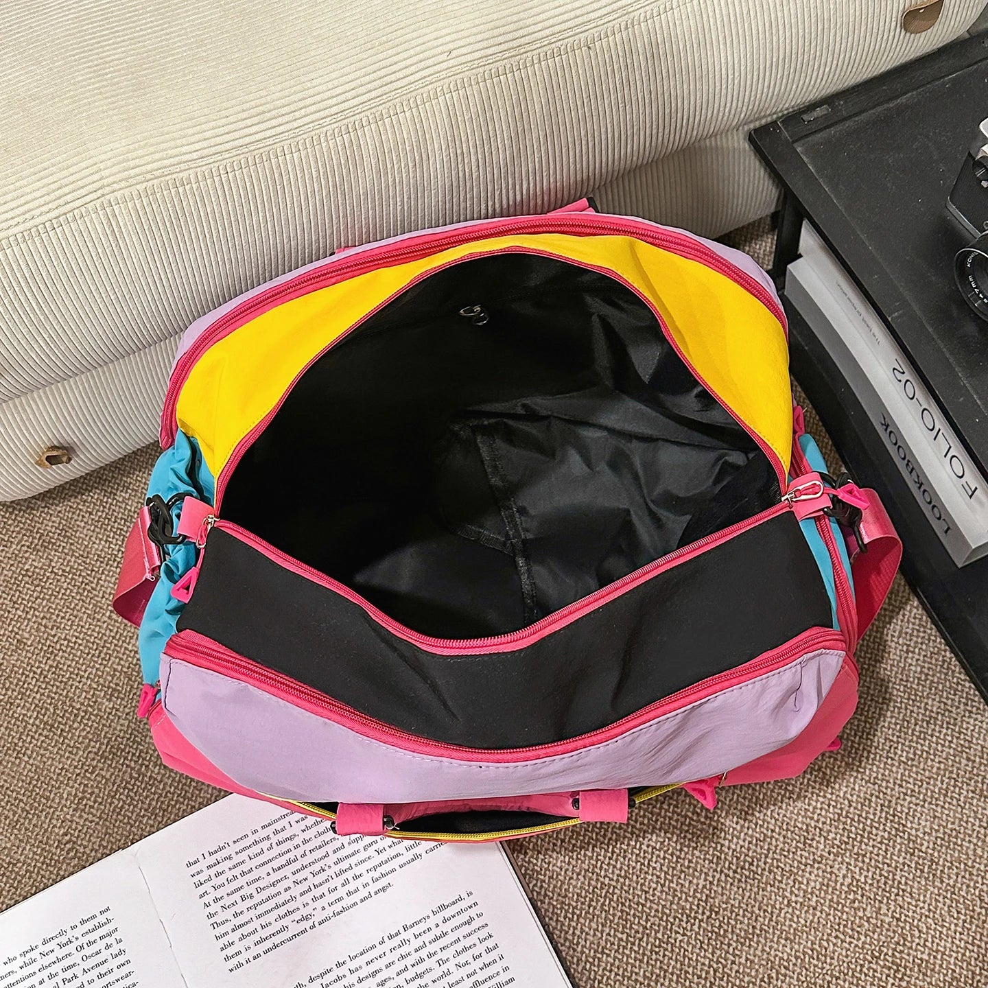 Fashion Trend Dopamine Contrasting Travel Bag Independent Shoe Compartment, Lightweight Yoga Bag, Outdoor Sports and Fitness Bag