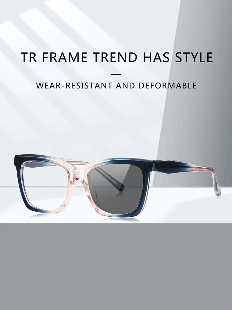 Stylish Large Frame Women's Anti-Blue Light Reading Glasses