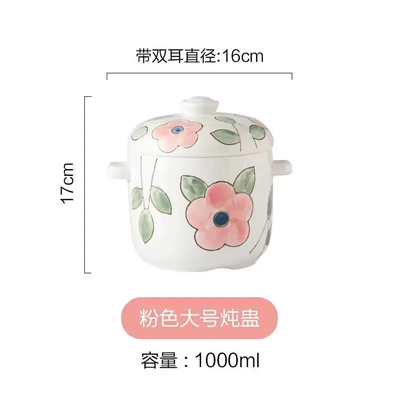 Hand-Painted Ceramic Stew Pot | Versatile Heat-Resistant Cookware