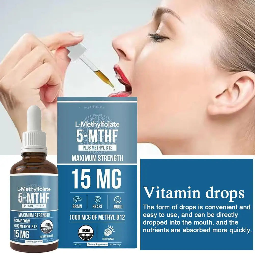 L-Methylfolate Vitamin Drops with B12 and Folic Acid