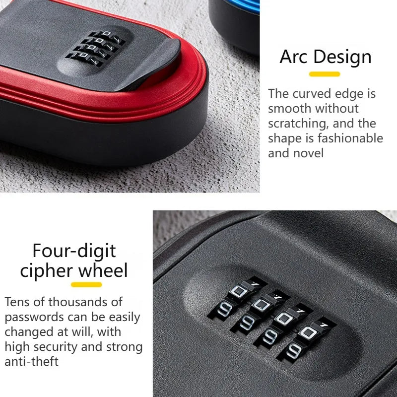 Wall Mount Key Lock Box | Secure 4-Digit Code Storage Organizer