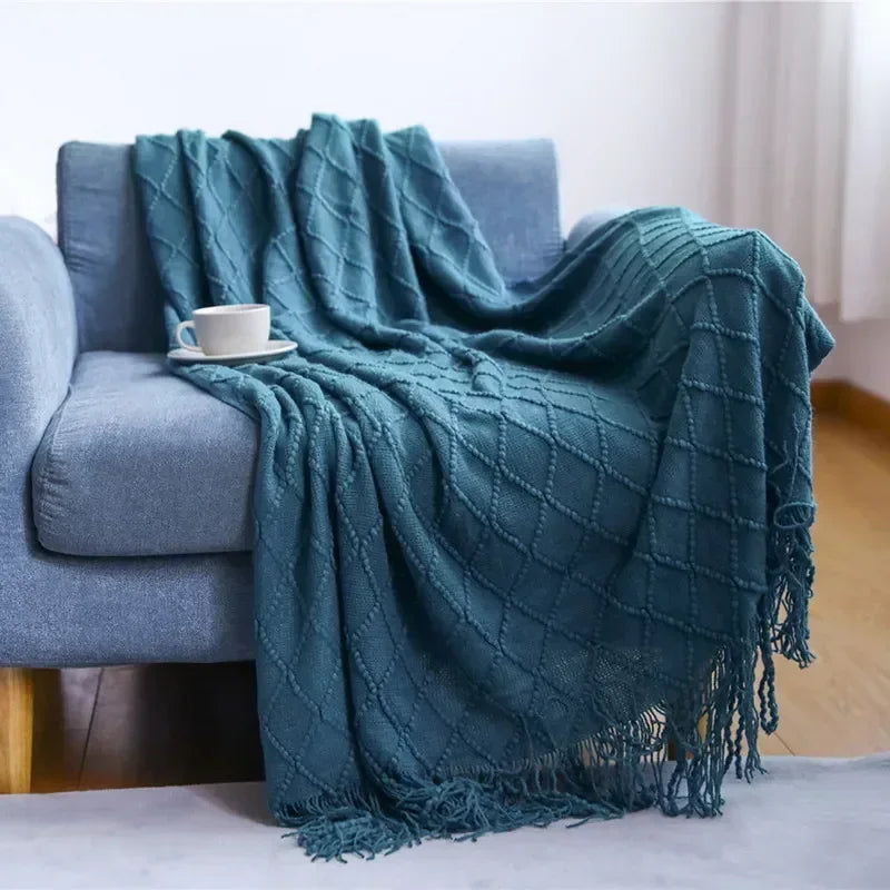 Soft Knitted Shawl Blanket | Cozy Travel & Home Essential