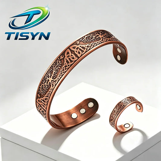 Unisex Vintage Healing Jewelry | Celtic Knot Magnetic Bracelet Set