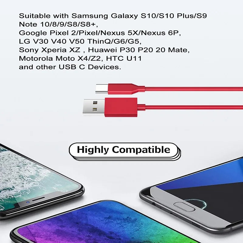 USB Type C Quick Charge Silicone Cable | Fast Charging & Data Transfer