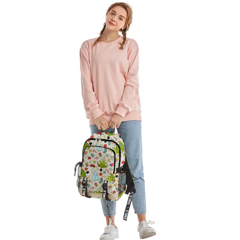 3-Piece Cartoon Panda School Backpack Set for Students